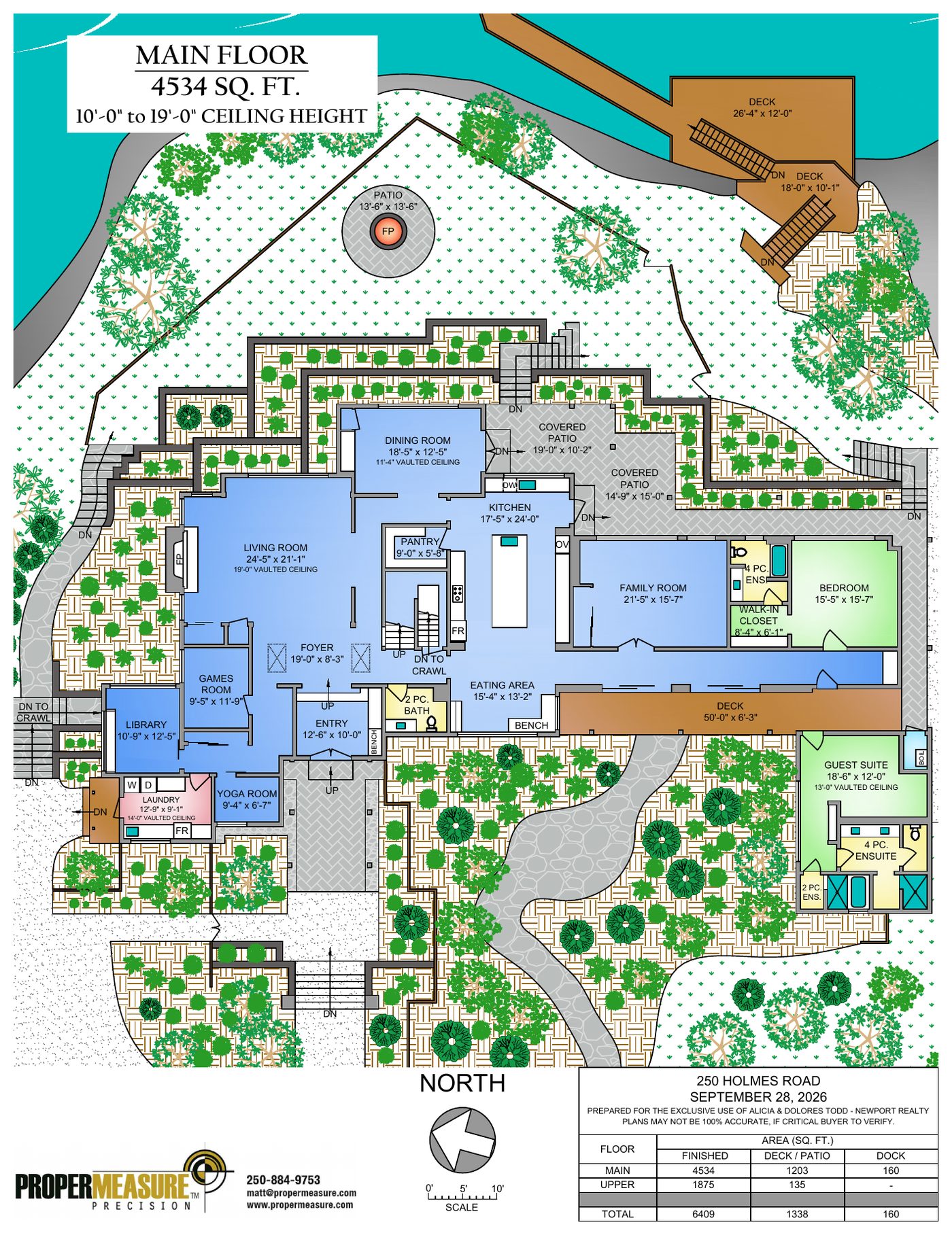 Main floor plan of BrightWoods, 4,534 square feet, dated September 28, 2026
